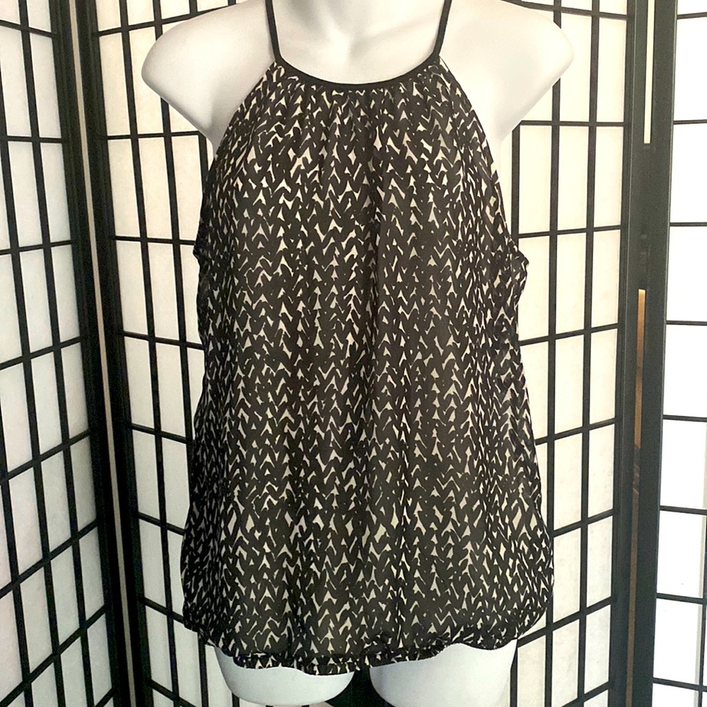 EXPRESS Black & White Sleeveless Tank Top